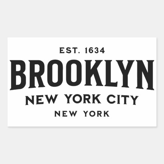Brooklyn New York Rechthoekige Sticker (Voorkant)