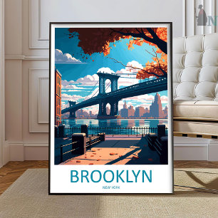 Brooklyn New York Reisprint Muurkunst Brooklyn Poster