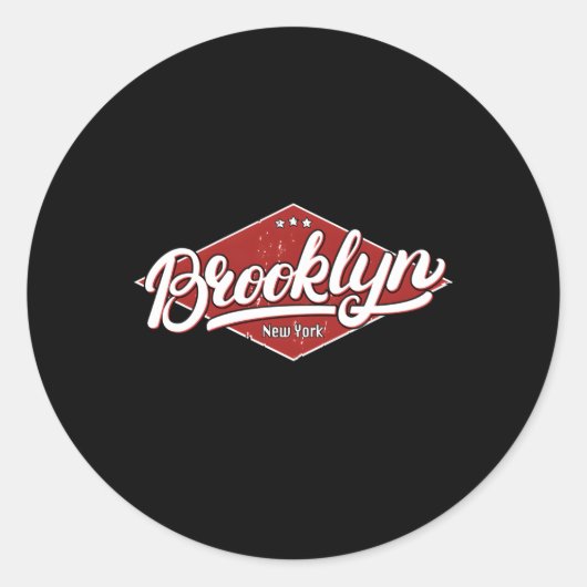 Brooklyn New York Ronde Sticker (Voorkant)