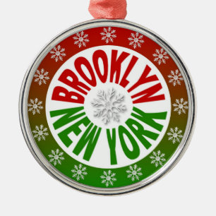 Brooklyn New York roodgroene versiering Metalen Ornament