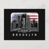 Brooklyn New York Skyline American Flag Briefkaart (Voorkant)