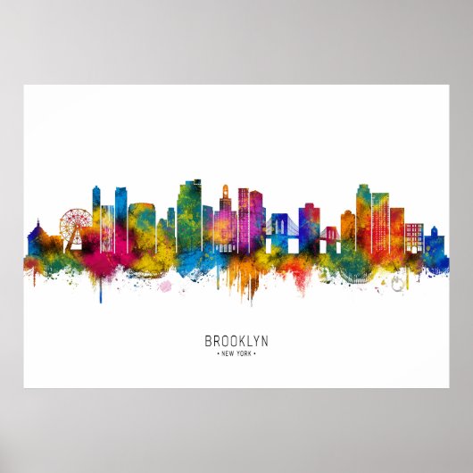 Brooklyn New York Skyline Poster (Voorkant)