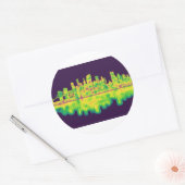 Brooklyn New York Skyline Ronde Sticker (Envelop)