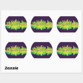 Brooklyn New York Skyline Ronde Sticker (Vel)