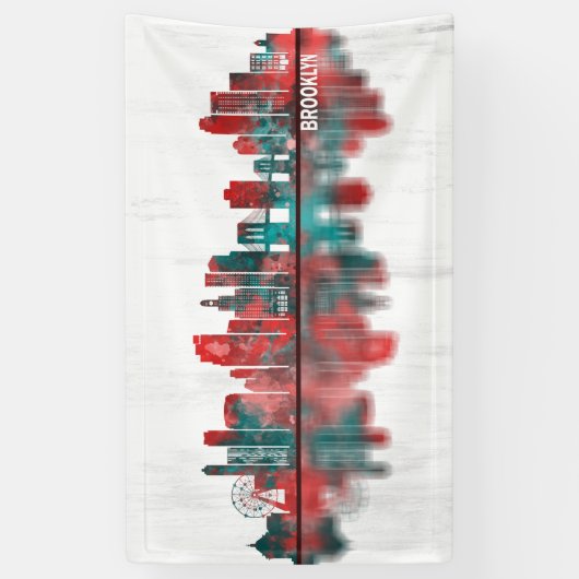 Brooklyn New York Skyline Spandoek (Verticaal)