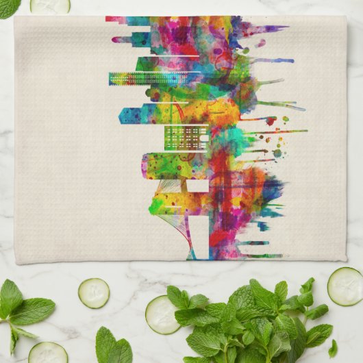 Brooklyn New York Skyline Theedoek (Gevouwen)