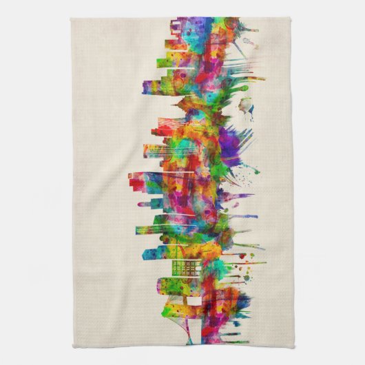 Brooklyn New York Skyline Theedoek (Verticaal)