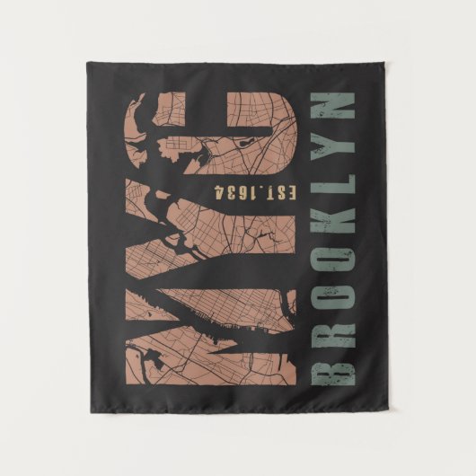 Brooklyn, New York | Stadskaart Wandkleed (Voorkant)