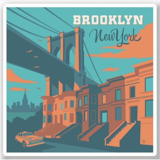 Brooklyn New York Sticker (Voorkant)