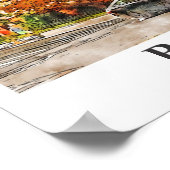 Brooklyn New York Travel Waterverf met de hand get Poster (Hoek)