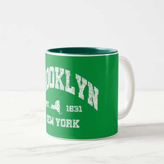 Brooklyn, New York Tweekleurige Koffiemok (Voorkant rechts)