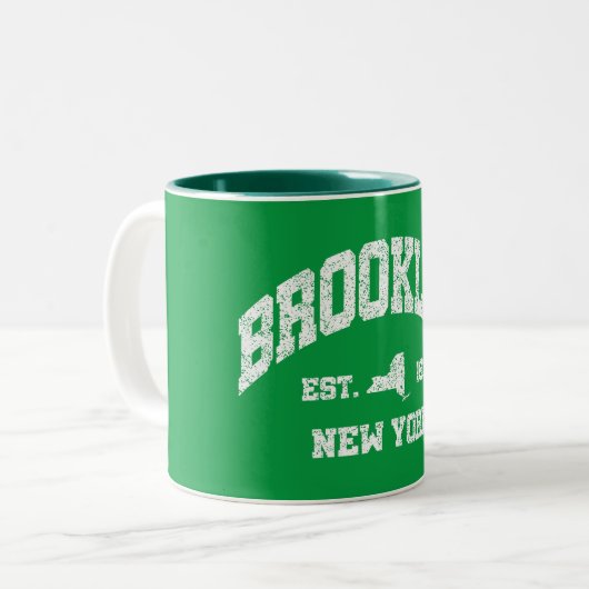 Brooklyn, New York Tweekleurige Koffiemok (Voorkant links)