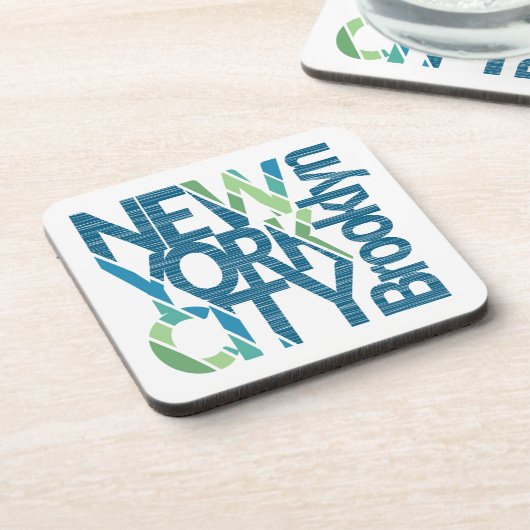 Brooklyn New York Typografie Bier Onderzetter (Linkerzijde)