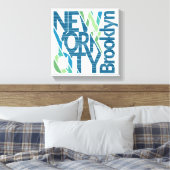 Brooklyn New York Typografie Canvas Afdruk (Insitu (Slaapkamer))