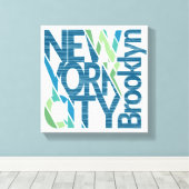 Brooklyn New York Typografie Canvas Afdruk (Insitu (Houten vloer))