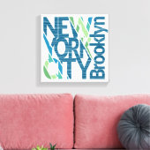 Brooklyn New York Typografie Canvas Afdruk (Insitu (Woonkamer))