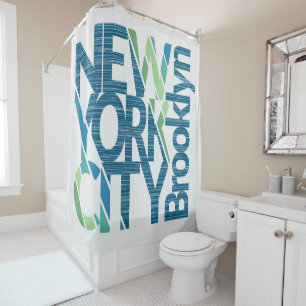 Brooklyn New York Typografie Douchegordijn