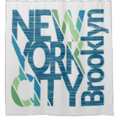 Brooklyn New York Typografie Douchegordijn (Voorkant)