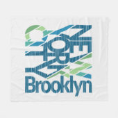Brooklyn New York Typografie Fleece Deken (Voorkant (Horizontaal))