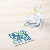Brooklyn New York Typografie Kartonnen Onderzetters (Insitu)