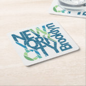 Brooklyn New York Typografie Kartonnen Onderzetters (Schuin)