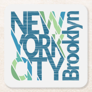 Brooklyn New York Typografie Kartonnen Onderzetters