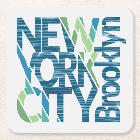 Brooklyn New York Typografie Kartonnen Onderzetters (Voorkant)