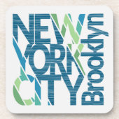 Brooklyn New York Typografie Onderzetter (Voorkant)