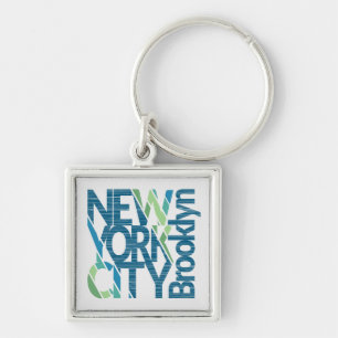 Brooklyn New York Typografie Sleutelhanger