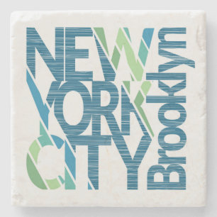 Brooklyn New York Typografie Stenen Onderzetter