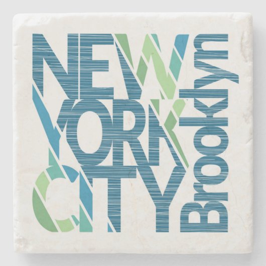 Brooklyn New York Typografie Stenen Onderzetter (Voorkant)