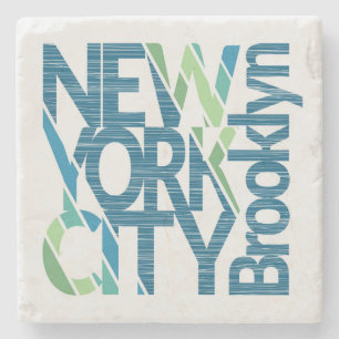 Brooklyn New York Typografie Stenen Onderzetter