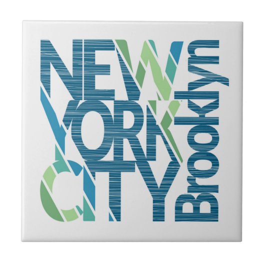Brooklyn New York Typografie Tegeltje (Voorkant)