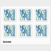 Brooklyn New York Typografie Vierkante Sticker (Vel)
