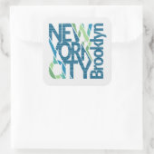 Brooklyn New York Typografie Vierkante Sticker (Tas)