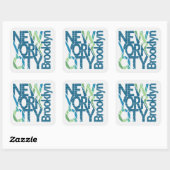 Brooklyn New York Typografie Vierkante Sticker (Vel)