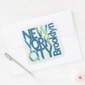 Brooklyn New York Typografie Vierkante Sticker (Envelop)