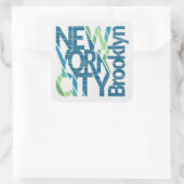 Brooklyn New York Typografie Vierkante Sticker (Tas)