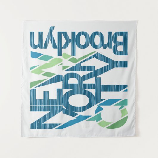 Brooklyn New York Typografie Wandkleed (Voorkant)