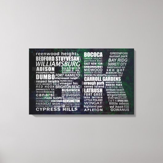 Brooklyn New York Typographic Canvas Print (Voorkant)