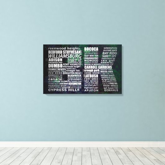 Brooklyn New York Typographic Canvas Print (Insitu (Houten vloer))
