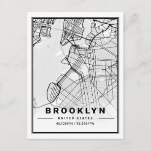 Brooklyn New York US Travel City Map Briefkaart