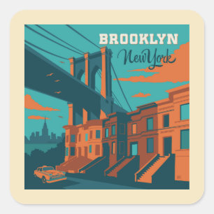 Brooklyn New York Vierkante Sticker