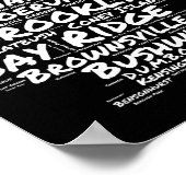 Brooklyn New York Wijken Word Cloud Brookly Poster (Hoek)