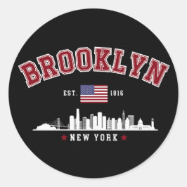 Brooklyn Ney York Est 1816 Ronde Sticker