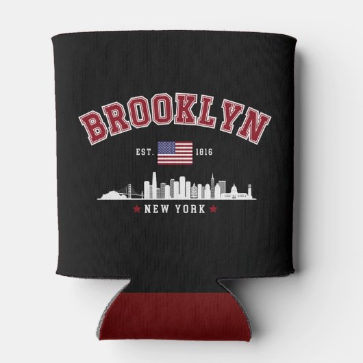 Brooklyn Ney York Est Funny Travel Blikjeskoeler (Achterkant)