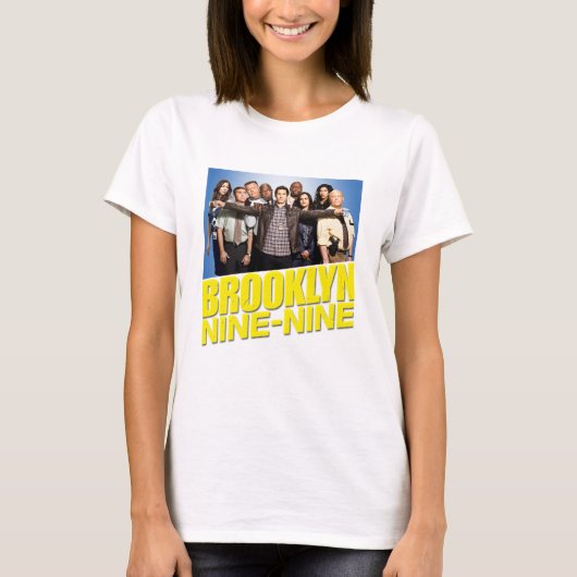 Brooklyn Nine Nine 99 Cast en Logo145 T-shirt (Voorkant)