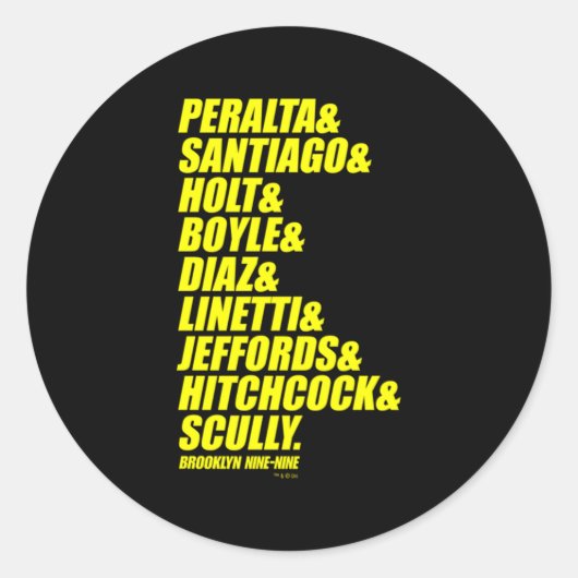 Brooklyn Nine-Nine Ampersand Ronde Sticker (Voorkant)
