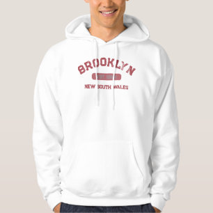 Brooklyn NSW niet NY 1884 Antiek ontwerp Rood Wit Hoodie