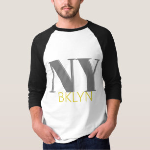 BROOKLYN NY blauw grijs blauw blauw stijlvol grafi T-shirt